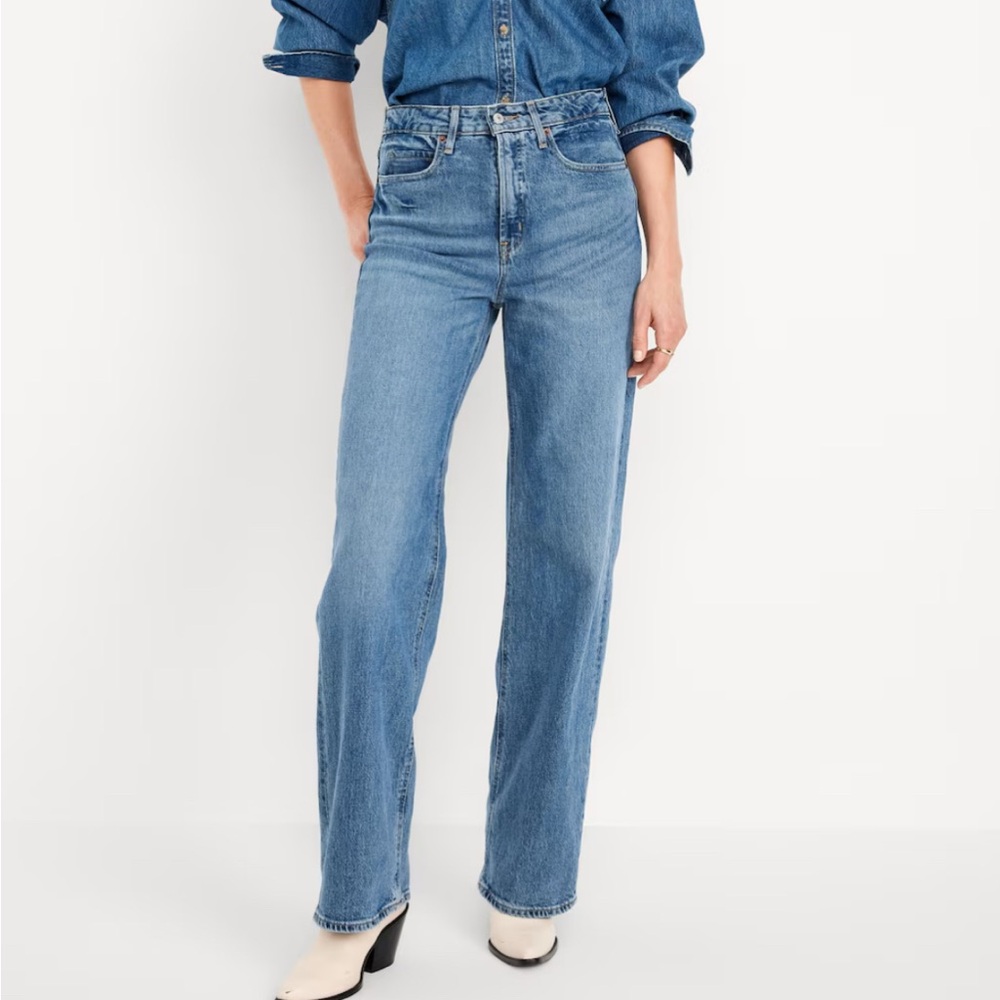Old Navy Light Blue High-Rise Wide Leg Jeans